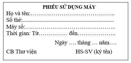 Phiếu yêu cầu sử dụng máy tính