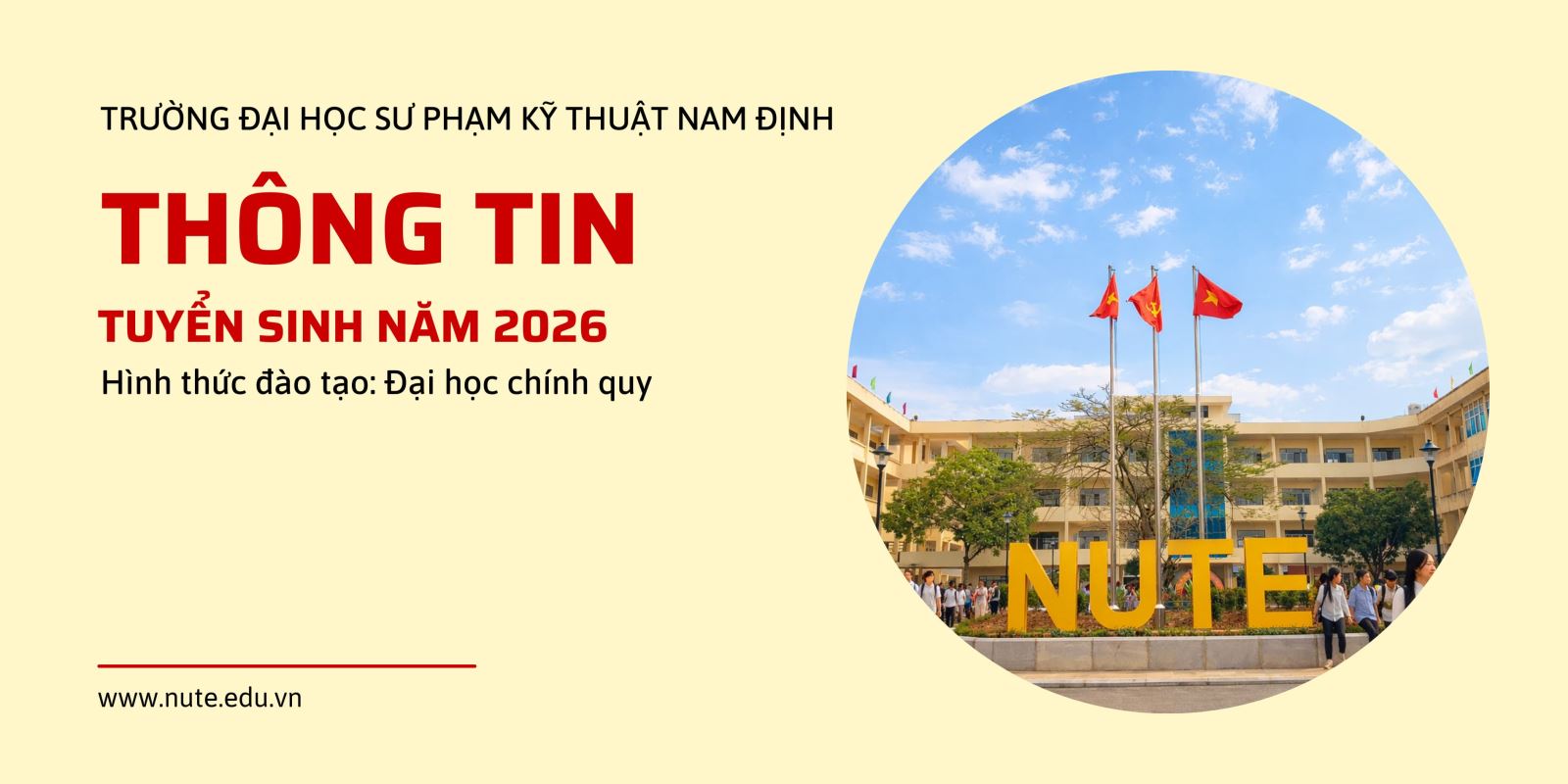 Thông tin tuyển sinh năm 2026 - Hình thức đào tạo: Đại học chính quy