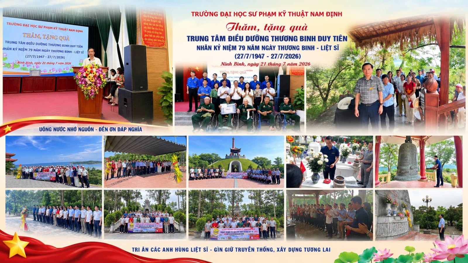 Trường Đại học Sư phạm Kỹ thuật Nam Định tổ chức nhiều hoạt động tri ân nhân kỷ niệm 79 năm Ngày Thương binh - Liệt sĩ