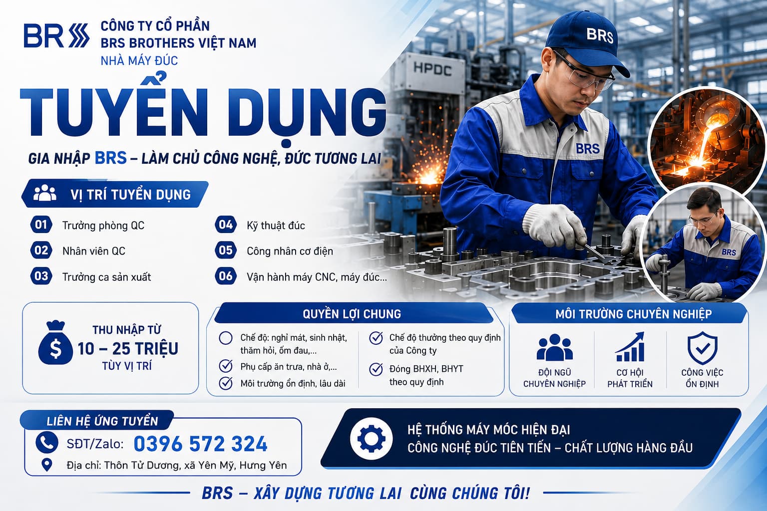 BRS Brothers Việt Nam tuyển dụng – Thu nhập đến 25 triệu/tháng